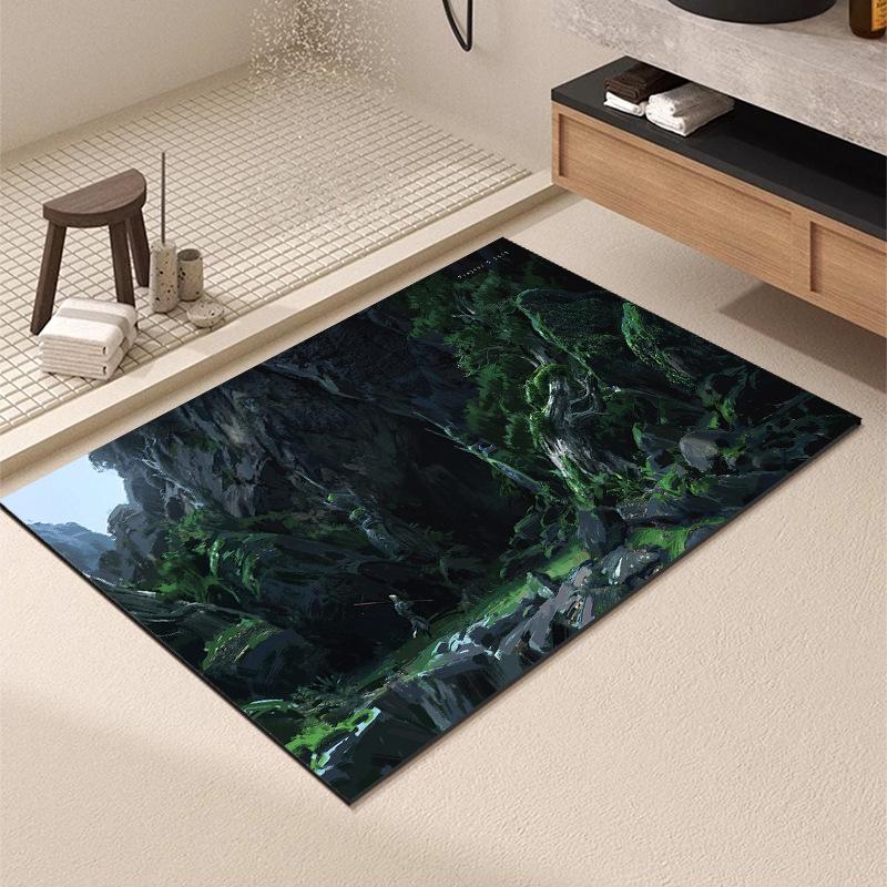 Washable Wear-resistant Diatom Mud Floor Mats Bathroom Anti-slip Mats