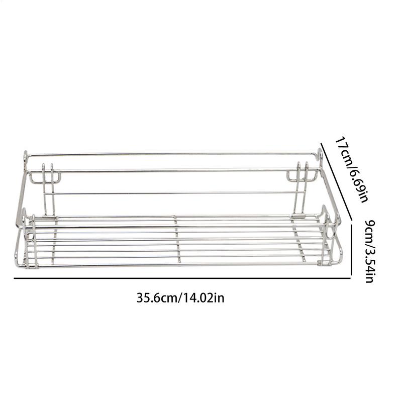 Outdoor Stainless Steel Table Side Storage Rack Hanging Mesh Table Expansion Bracket Folding Table Extension Basket Folding Rack