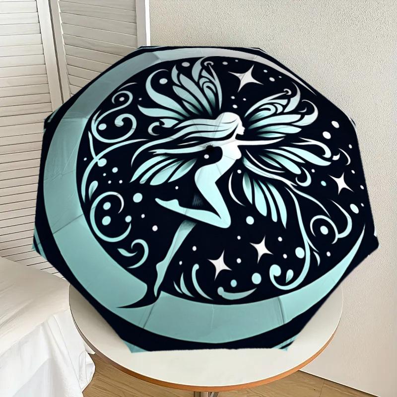 

1pc Fairy Moon Night Sky Umbrella with Plastic Handle,Suitable for All Seasons Home Travel Outdoor UmbrellaDD1214