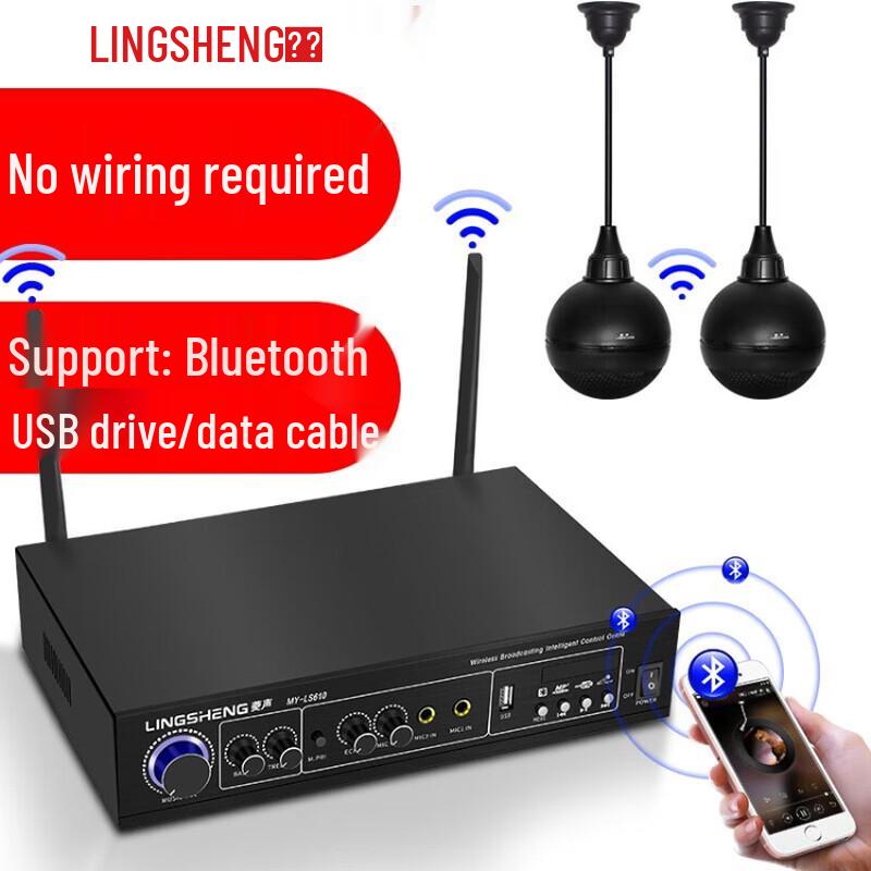 LINGSHENG Wireless Bluetooth Amplifier Speaker System CN plug (adapter included) (CN version)