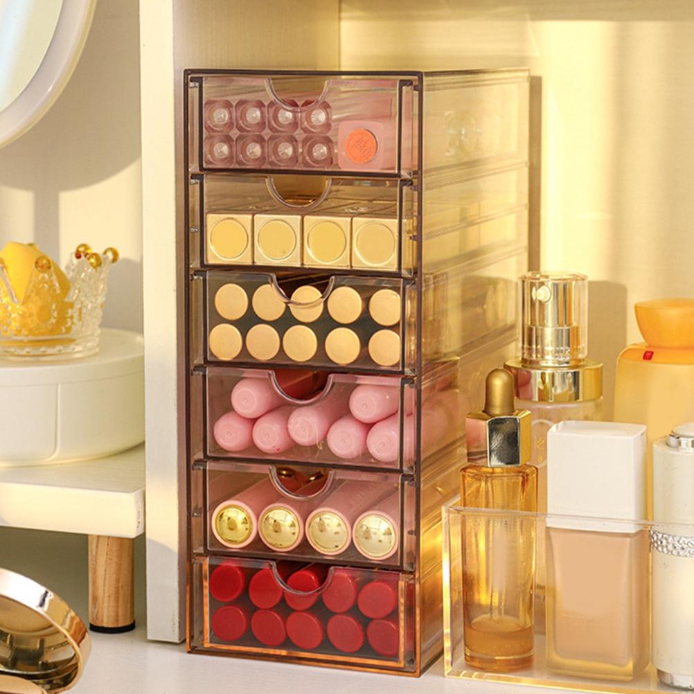 Transparent Desktop Storage Box Drawer ganizer Plastic Desk ganizer Tabletop Storage Case Multi Function Storage Boxes Bins Home