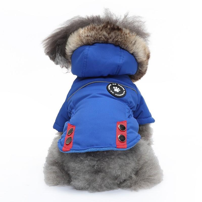 Winter Pet Dog Jacket Warm Cotton Coat With Front Zipper Small Medium Dogs