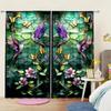 2pcs Colored Pigment Flower Painting Printed Curtain for Home Decor - Rod Pocket Window Treatment for Bedroom, Office, Kitchen