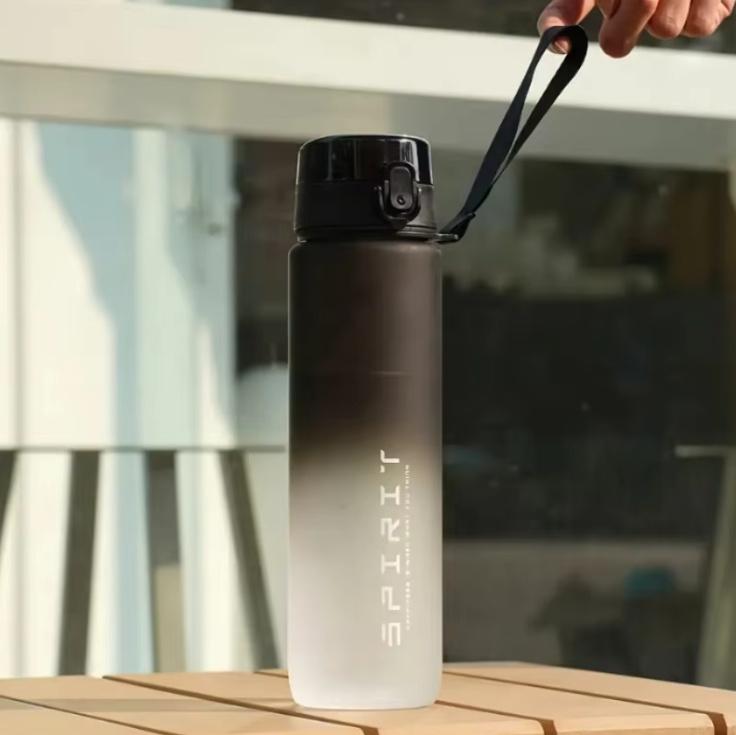 Sports Water Bottle Leak Proof Colorful Plastic Cup with Filter and Portable Rope for Outdoor Travel Gym Fitness