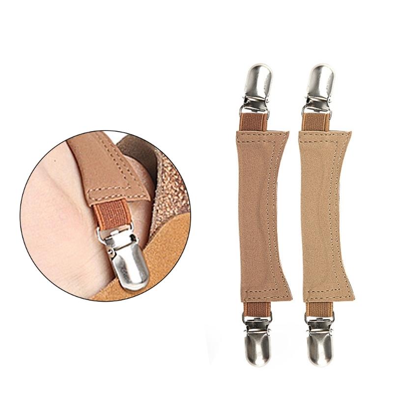 Adjustable Elastic Leather Shoe Laces Anti Slip Heel Strap with Alloy Buckles Quick Installation For Slip On Sandals