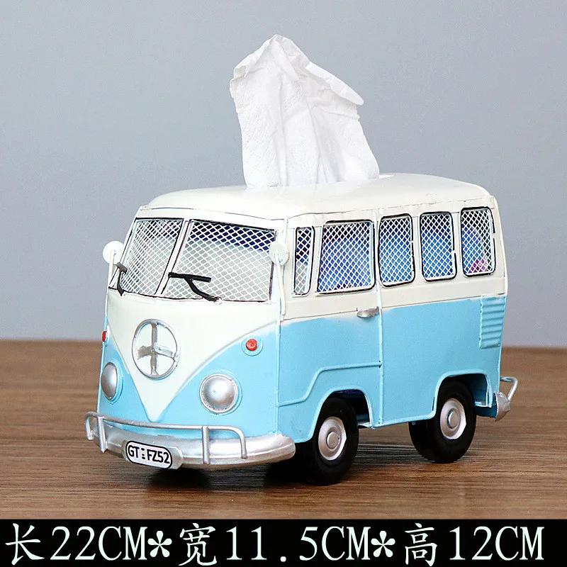 Scatola portatovaglioli a forma di Scarabeo Bus in Ferro Battuto Retrò Americano Scatola portatovaglioli Creativa Modello di Auto Decorazione Artigianato Regalo Speciale Decorazione per la Casa