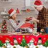 Christmas Themed Party Tablecloth, Christmas Desktop Decoration, Santa Claus Snowflake Deer Pattern Tablecloth