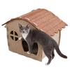 Felt Pet Sleeping Shelter Semi-Enclosed Cat Sleeping and Playhouse  Outdoor Stray Cat House for Kitten Porch Garden