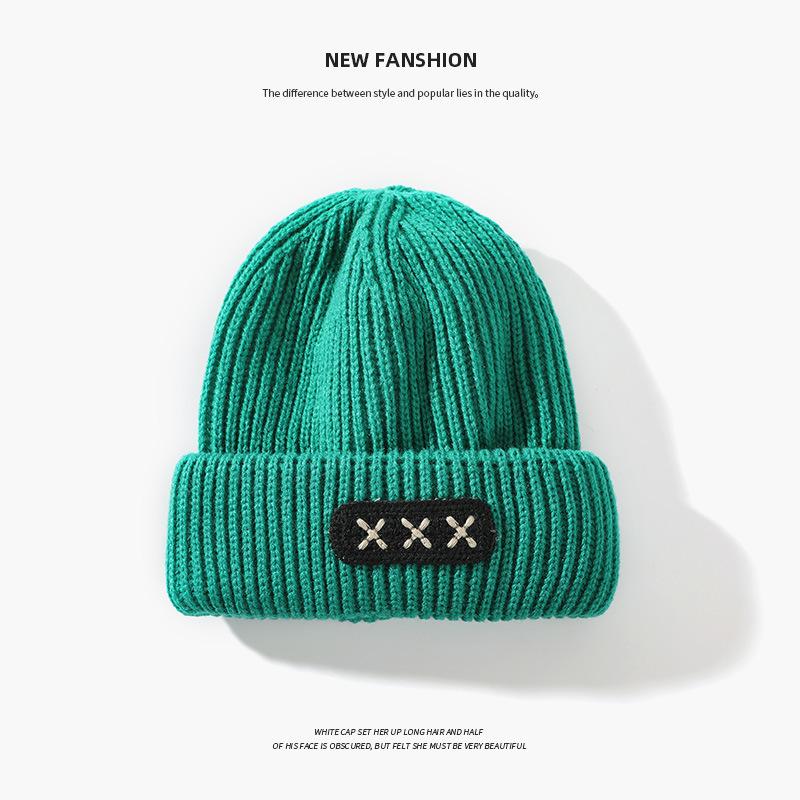 Warm Wool Hat In Autumn and Winter, Round Face and Slim and Versatile Mohair Label Knitted Hat for Women's Ear Protection Korean Version