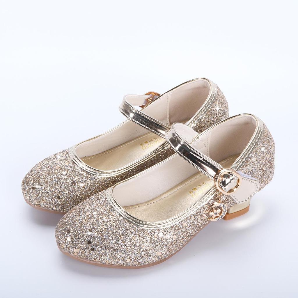 Koreanische Kristall-Flachschuhe mit hohem Absatz für Mädchen - Pailletten-Tanzschuhe für Frühling & Herbst