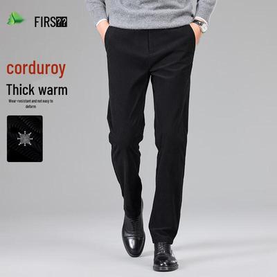 Shanshan Men's Corduroy Straight Fit Warm Casual Pants