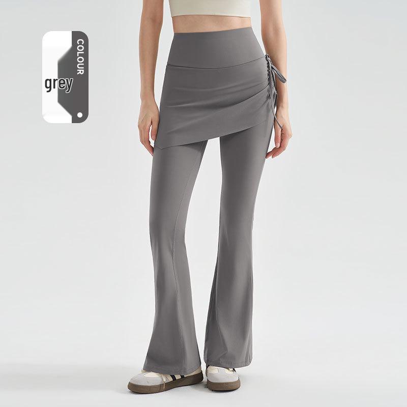 

Women s Two-in-One Skirt Yoga Pants - Anti-Exposure, Casual Flare, Drawstring, Perfect for Fitness and Cycling XL [63-70 kg]