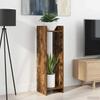 Plant Stand with Shelf Smoked Oak 30 x 30 x 100 cm