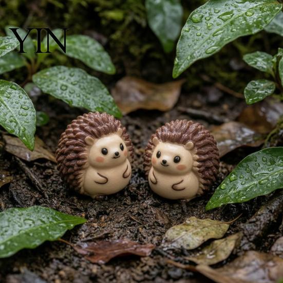 Sandtisch Zubehör 2 Stück Niedlicher Igel Harz Mini Figuren für Sukkulenten Topf Terrarium, Mikro Landschaft Handgemacht Bastelbedarf Deko, Miniatur