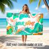 Abstract Geometric Theme Soft Beach Towel Personalized Custom Name Text Towel Portable for Beach Pool Travel