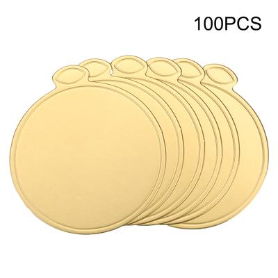 Golden Cake Cardboard Pastry Decorative Kit Disposable Round Cake Dessert Tray Paper Coasters Dessert Displays Tray 100Pcs/Pack