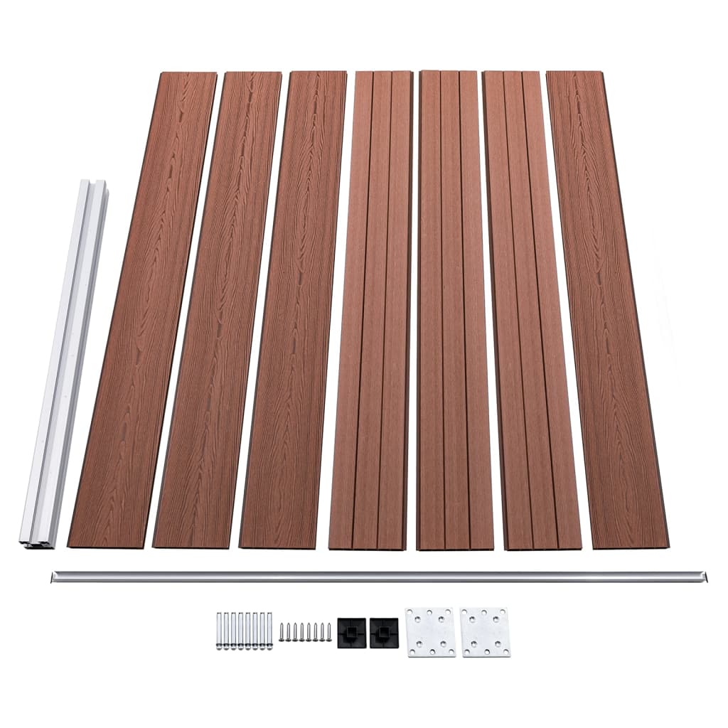 WPC Fence Panel Set 526 x 146 cm Brown