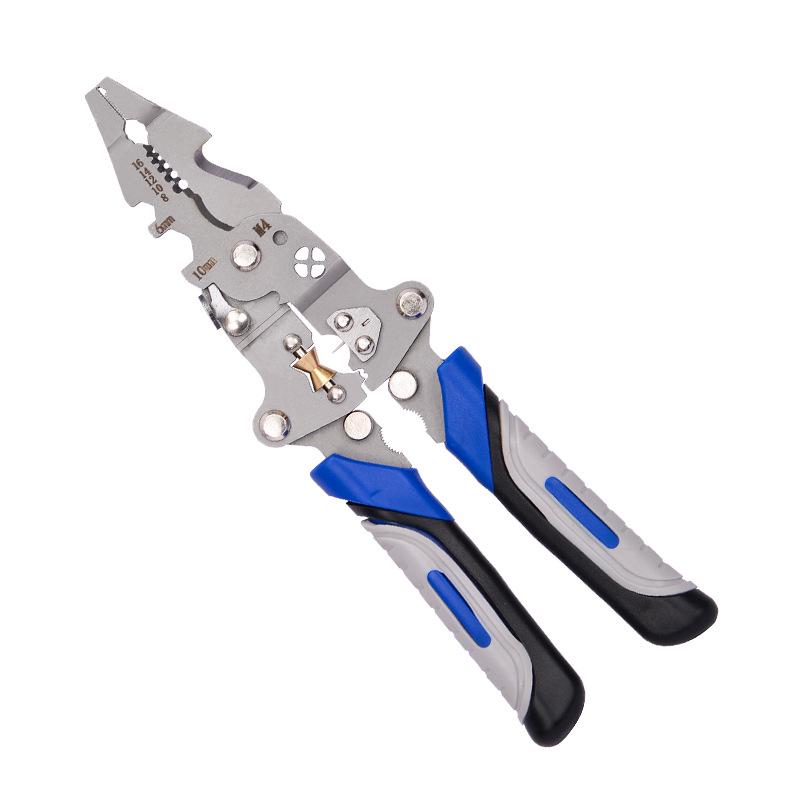 Foldable Multi-Function Electrician Wire Strippers: Stripping, Splitting, Cutting, Looping, Skinning, Crimping.