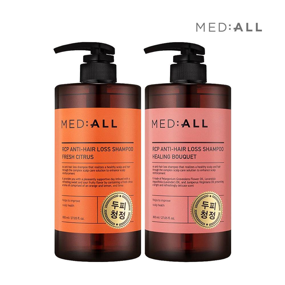 MED:ALL Scalp Cleansing, Hair Loss Relief Functional Shampoo Citrus 800ml + Healing Bouquet 800ml