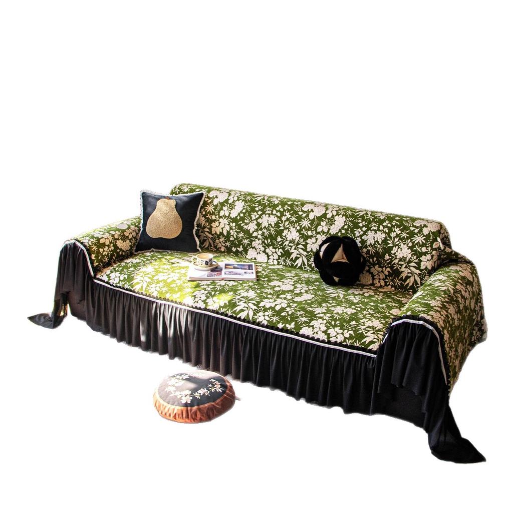 A whole full-cover chenille sofa towel 2025 new four-season universal lazy straight row sofa cover, anti-cat scratch