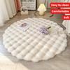 1pc, Round Bubble Fleece Fabric Simple Solid Color Fluffy Soft Comfortable Easy To Clean Furry Warm Cute Indoor Decorative Carpet