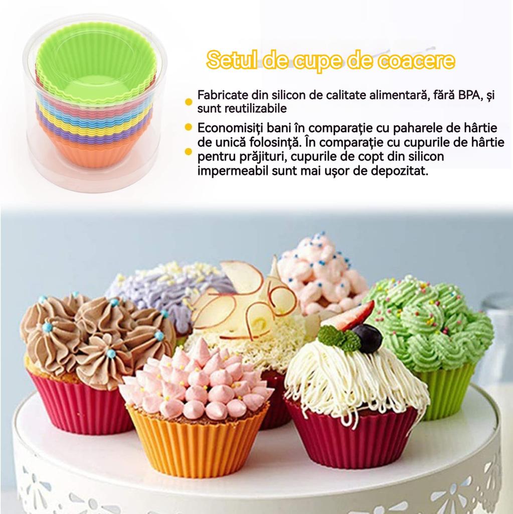24 Pack Reusable Silicone Cake Molds Non-Stick Baking Cups, Kengege® Multicolor Mini Soap Mold, 7x4.3x3.5cm