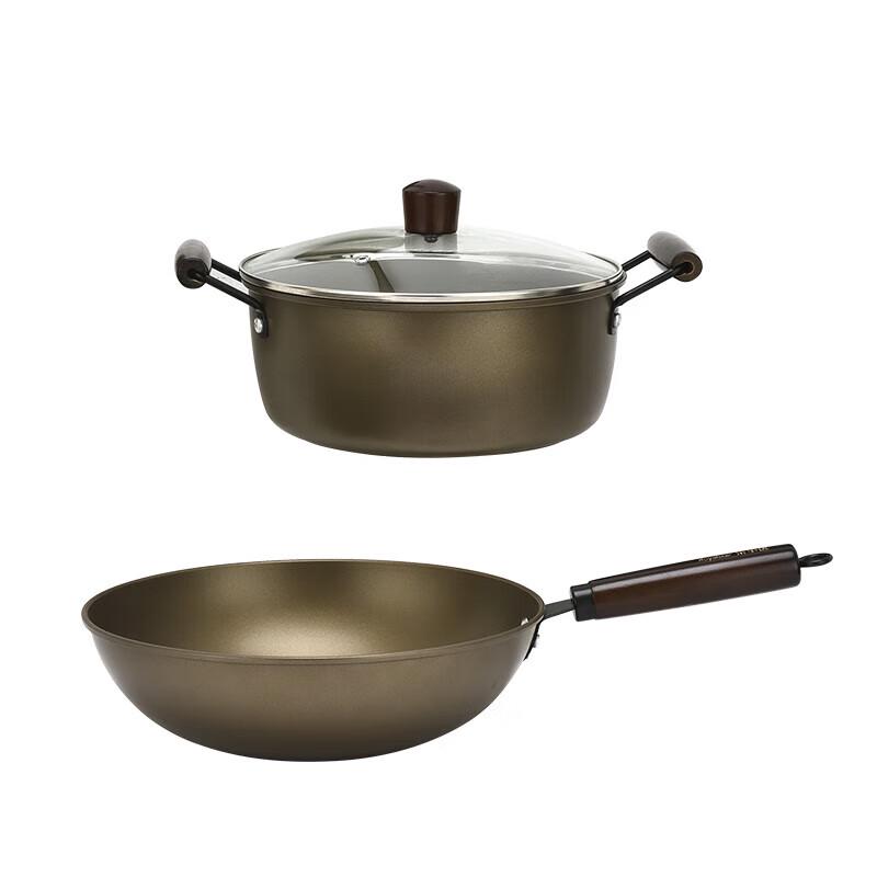 Royalstar Titanium Non-stick Wok & Soup Pot 2-Piece Set