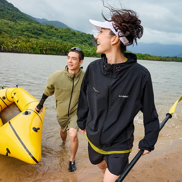 Li Ning Ice Sand UV Protection Waterproof Breathable Windproof Outdoor Casual Jacket Men Jacket Black AFDU677-5