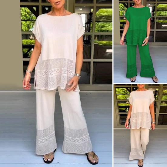 

Комплект из 2 предметов, топы с вырезами, широкие брюки, женский повседневный спортивный костюм для повседневной носки, тренажерный зал, фитнес, школа 3XL бежевый