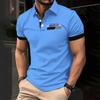 Parisian Print Short-sleeved Polo Shirt for Men's Casual Style, Multi-functional Lapel Shirt, Summer Street Men's Casual Breatha