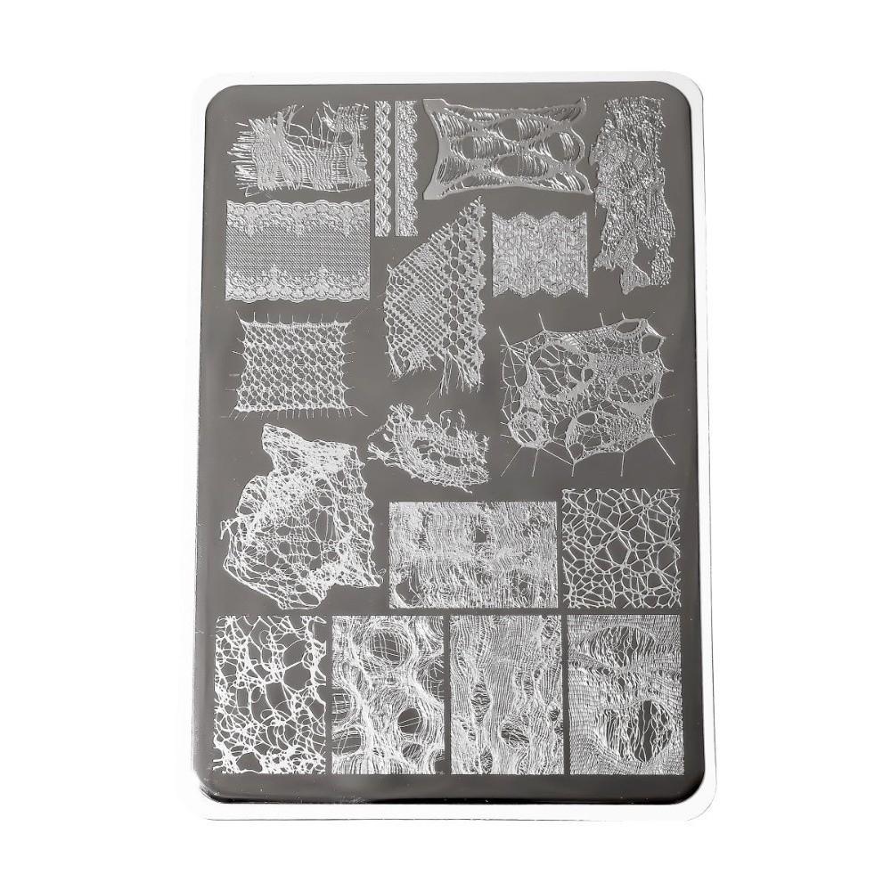 Flower Lace Nail Stencil 3D Lace Nail Stamp Template New Nail Printing Stencils for DIY Nail Art