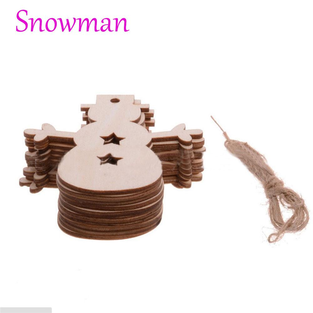 10pcs Party Supplies Gift DIY Christmas Decor Wood Tree Ornaments Pendant Decorations
