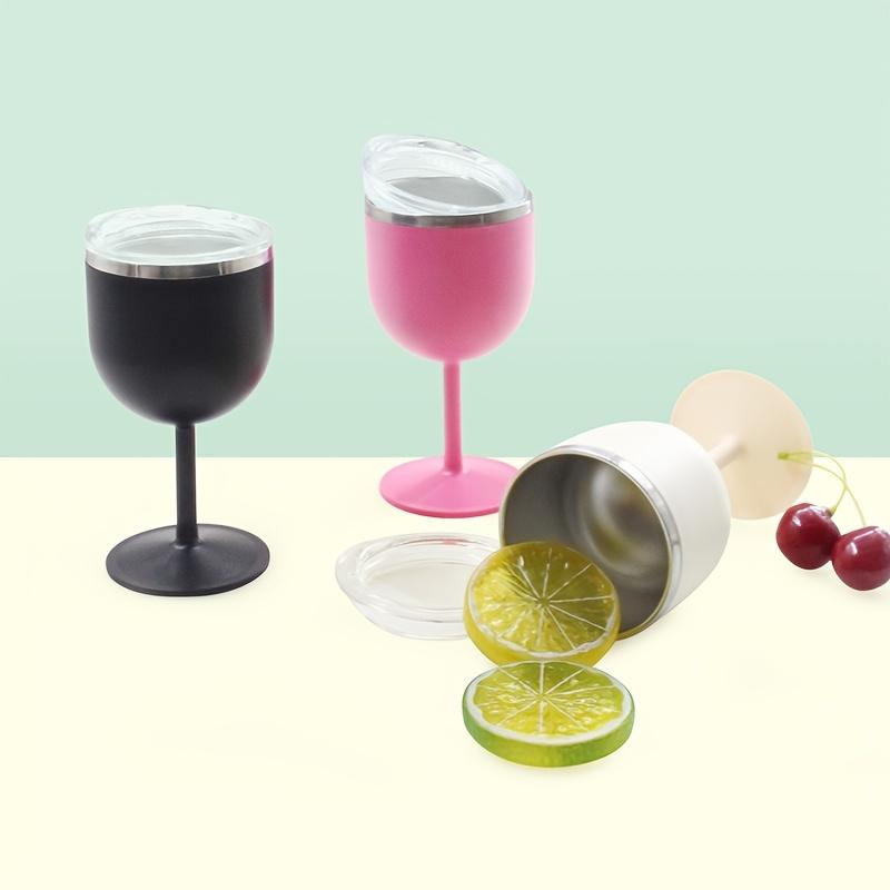1Pc, 4oz High Aesthetic Value Water Cup With A Tall Handle, 304 Stainless Steel Inner Lining, Transparent Lid, Available In Multiple Colors, Suitable