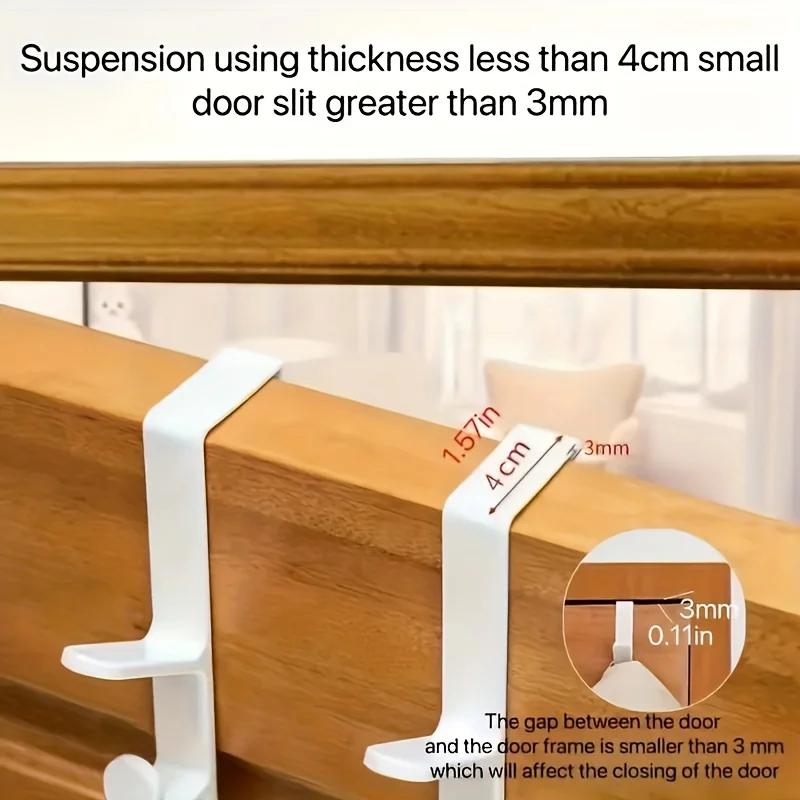 4pcs Set - 5-Hook Door Hook Back Pocket Storage Rack | Household Bathroom Storage Organizer for Bathrooms, Bedrooms