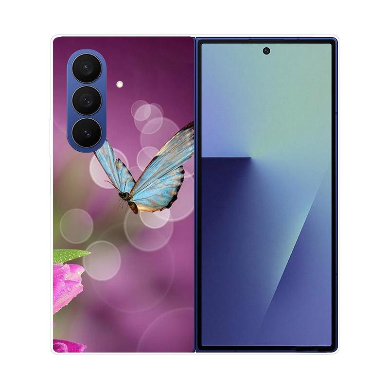 Luxury Transparent Hard PC Folding Phone Case For Samsung Galaxy Z Fold 7 6 5 4 ZFold 3 Fold7 Cases Fashion Painting Clear Cover