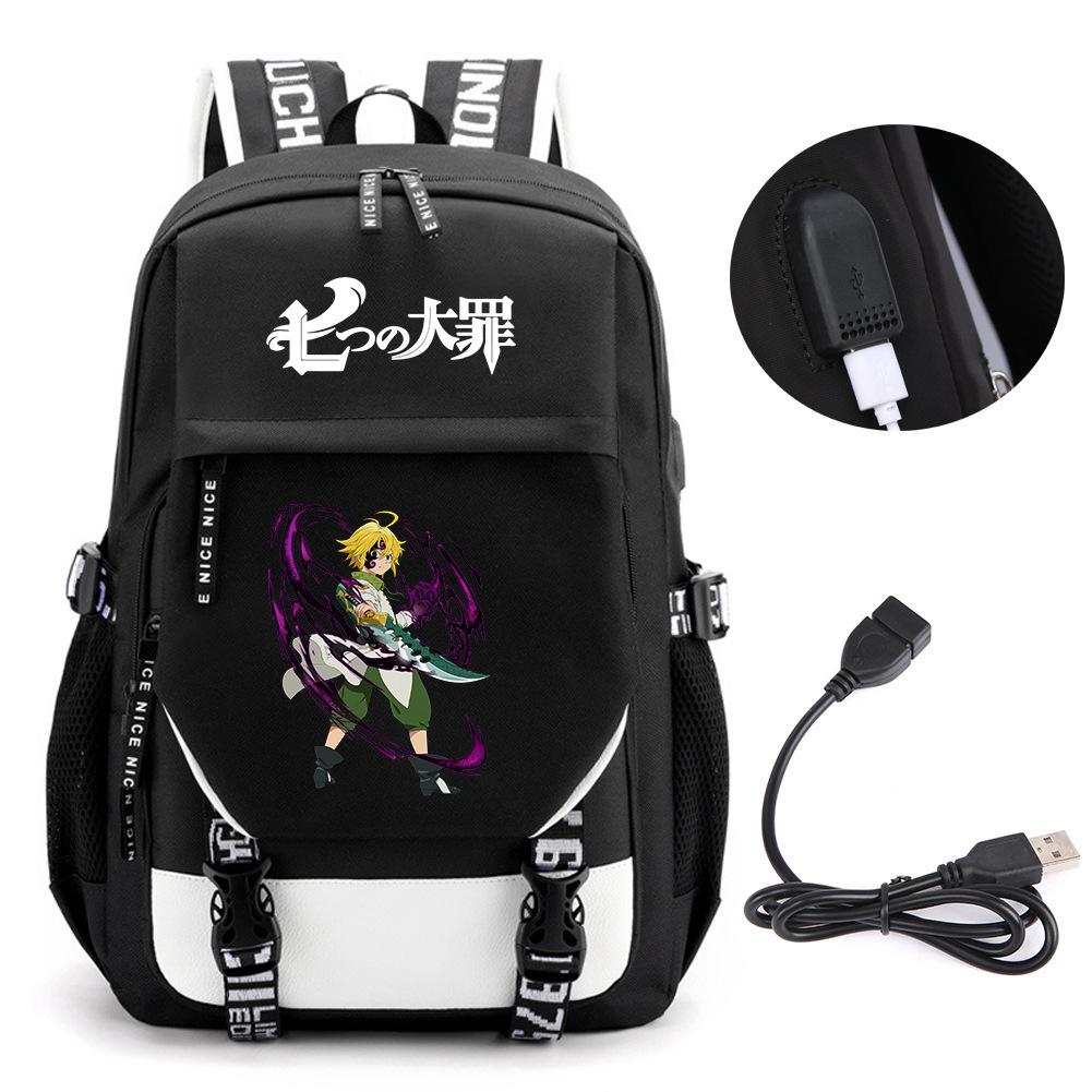 Animation Seven Deadly Sins Backpack Casual Backpack Student School Bag Men'S And Women'S Printed Computer Bag Travel Bag
