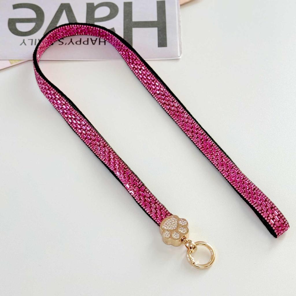 Lanyard per Telefono con Zampa di Gatto in Strass di Lusso Ailaiya - Catena Universale Anti-Perdita alla Moda, Opzioni Lunghe e Corte per Uso Esterno