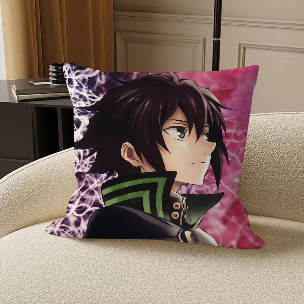 

Anime S-Seraph of the End Cushion Cover Inches Farmhouse Decor Home Throw Pillow Covers for Couch Decorations 12x12Inch
