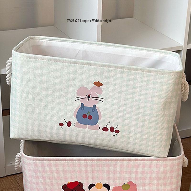 Washable Canvas Storage Basket for Clothes and Toys