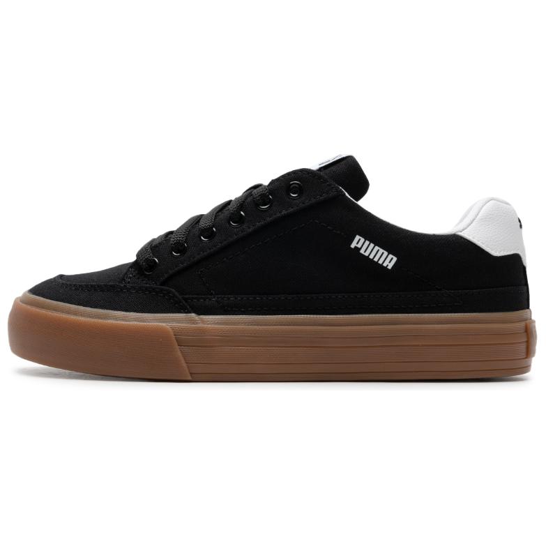 Puma Court Classic Vulc Fashionable Durable Lightweight Low-Top Skate Shoes Unisex Sneakers Black 395020-15