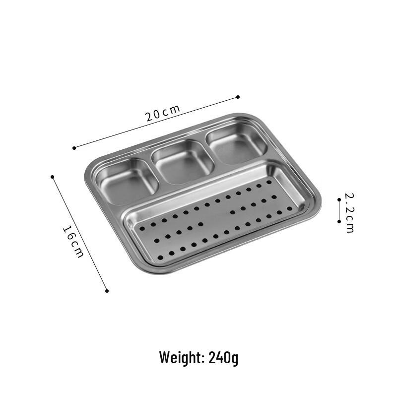 

Stainless Steel 3-Compartment Sauce Dish
