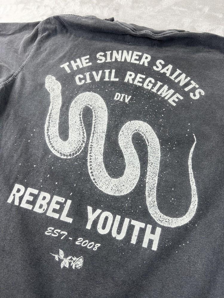 

Civil Regime Shirt Mens Medium Black Rebel Youth Sinner Saints Snake Graphic Unisex T-Shirt XXL