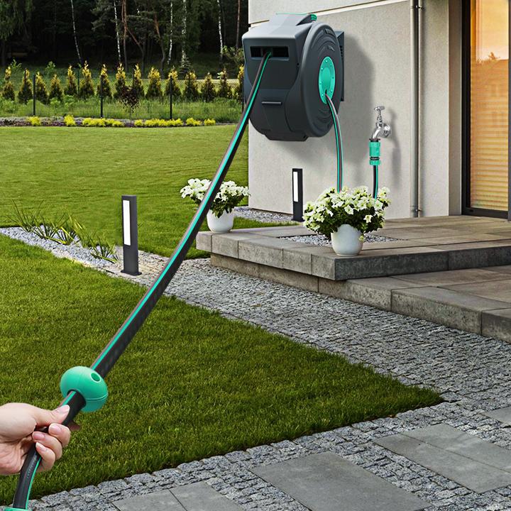 Retractable Automatic Hose Reel Pipe Water Reel Hose 100 Ft High Quality High Pressure Washer Retractable Garden Water Hose Reel