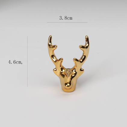 

Deer Head Ornament Cute Desk Doll Decoration Ornament One Size золотой