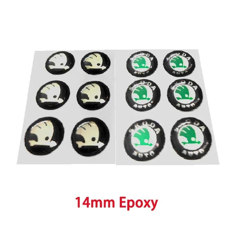 2026 Horké 10KS 14mm Samolepka s emblematem na dálkový ovladač auta Pro Skoda Octavia Kodiaq Fabia Superb Rapid Kamiq Karoq Derivati Yeti En