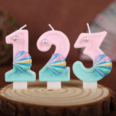 Geburtstagskerze Digital Einjähriger Kuchen Atmosphäre Dekoration Szene DIY Handgemacht Digitale Kerze 0-9