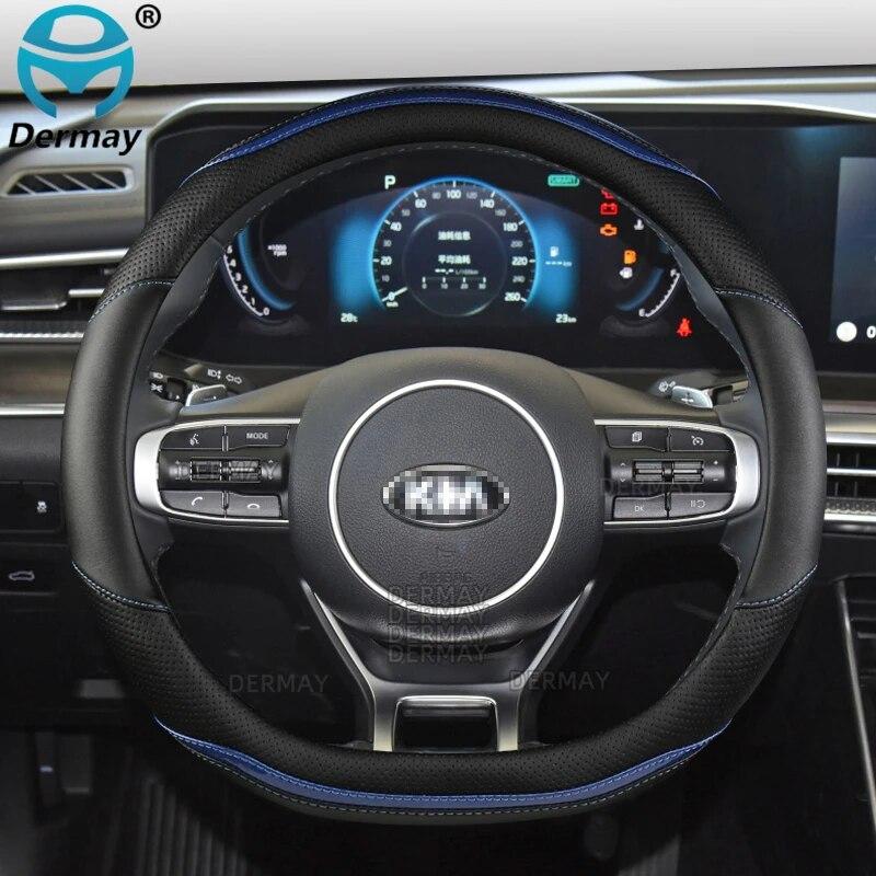 Für Kia Picanto Morning Picanto GT-Line X-Line Auto Lenkradbezug Mikrofaserleder + Kohlefaser Autozubehör