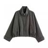 Womens 2026 Fall Casual Plaid Flight Jacket Street Style Outerwear
