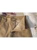 Women's 2025 Retro Suede Wide-Leg Shorts - Casual Winter Bootcut with Large Pockets