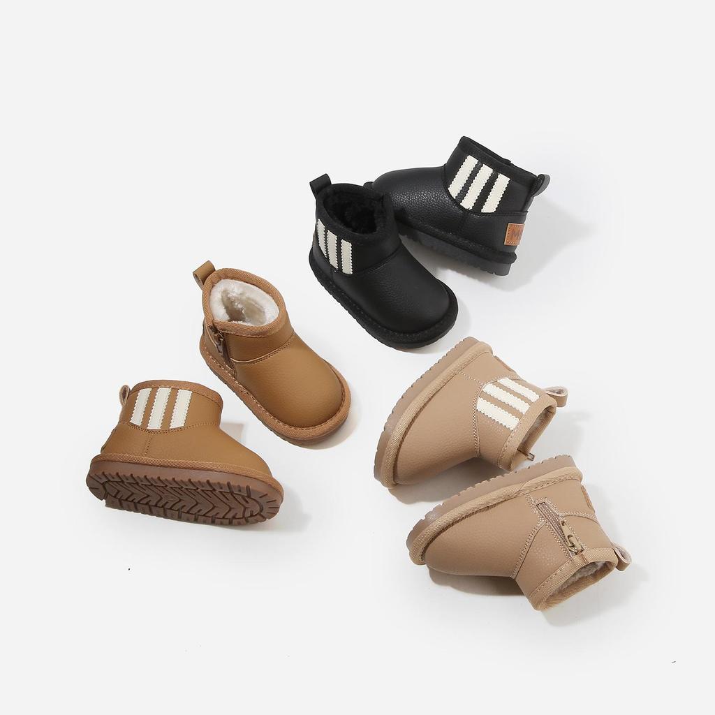 2025 Winter Kids' Warm Shoes - Korean Style Non-Slip Snow Boots with Thick Soft Cotton Soles for Boys and Girls